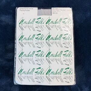 Vintage Marshall Fields Diamond Aire‎ Pantyhose One Size Dove Grey New